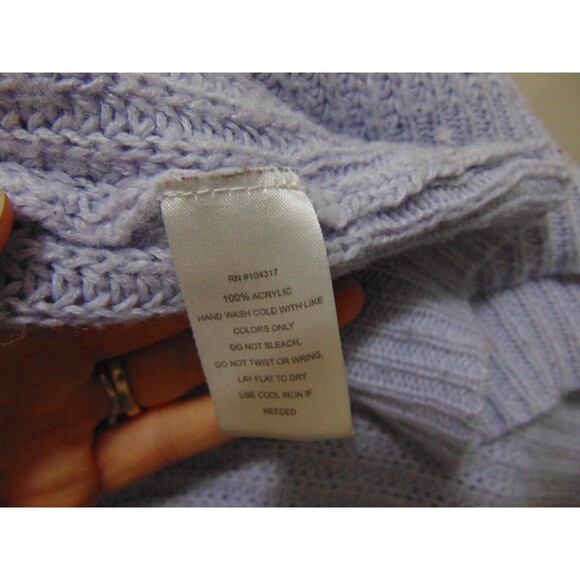 Derek Hearth MATERNITY Lavender Purple Chunky Knit V Neck Cheap Sweater Large - Picture 6 of 7